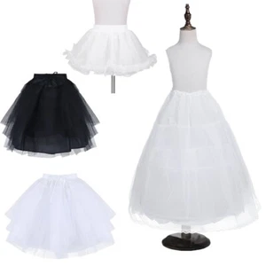 Flower Girls Petticoat Kids Tutu Crinoline Underskirt Slips Party Wedding Dress - Picture 1 of 23