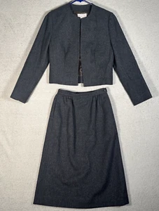 Vintage Pendleton 2 Piece Skirt Set Women’s Size 4 Virgin Wool Charcoal Gray 80s - Picture 1 of 16