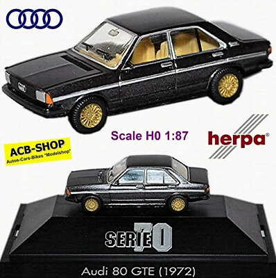 Audi 80 GTE B1 Restyling 1976-78 Tipo 82 Marrone-Nero Metallico 1:87 Herpa - Immagine 1 di 4
