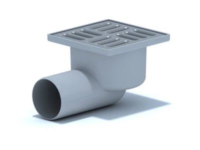 BELVIT Bodenablauf Edelstahl DN50 100x100 mm Abgang Waagerecht Duschablauf Badablauf