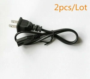 2X 0.5m AC power supply adapter cord Cable Connectors 2 pin 2-prong 50cm US Plug - Picture 1 of 3