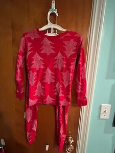 carters size 10 red with white Christmas tree pajamas kids - Picture 1 of 4