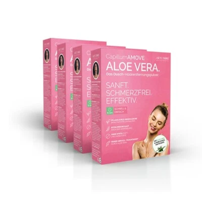 ARTE FIORI EXCLUSIVE PRODUCTS Capillum AMOVE Aloe Vera 4x300g schmerzfreie Enthaarungscreme Intim Frauen