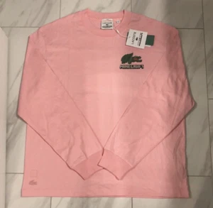 Lacoste X Minecraft Men's Long Sleeve T-Shirt Pink Relaxed Fit $110 New - Picture 1 of 3