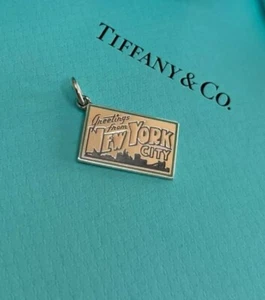 Tiffany & Co Sterling Silver "Greetings From New York" NYC Postcard Charm *NEW* - Picture 1 of 2