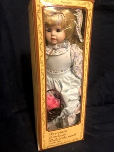 Brinn's Porcelain Birthstone Dolls of the Month November New w/ Box Vintage 1988 - Picture 1 of 3