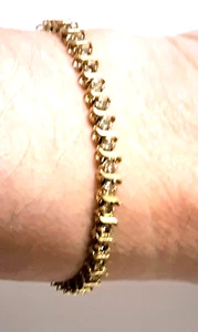 Vintage 14K Yellow Gold Champagne Diamond 0.8 Ct Tennis Bracelet - Picture 1 of 6
