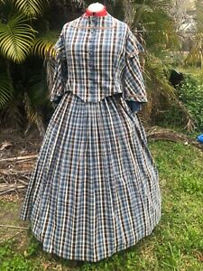 1860s day dress costume Civil War with pagoda sleeves