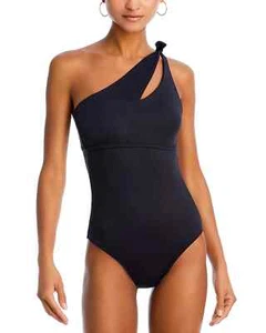 BECCA by Rebecca Virtue Asymmetric Cutout One Piece Swimsuit, Black, S, L, XXL - Picture 1 of 5