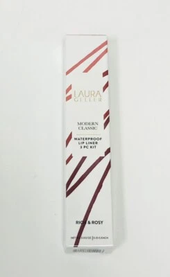 Laura Geller Modern Classics Lip Liner Waterproof 3 Pc Kit Rich & Rosey NIB - Image 1 of 3