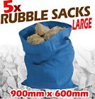 Heavy Duty Rubble Sacks 5 Pack 900 X 600Mm Contractors Bags Large Bin Rubbish