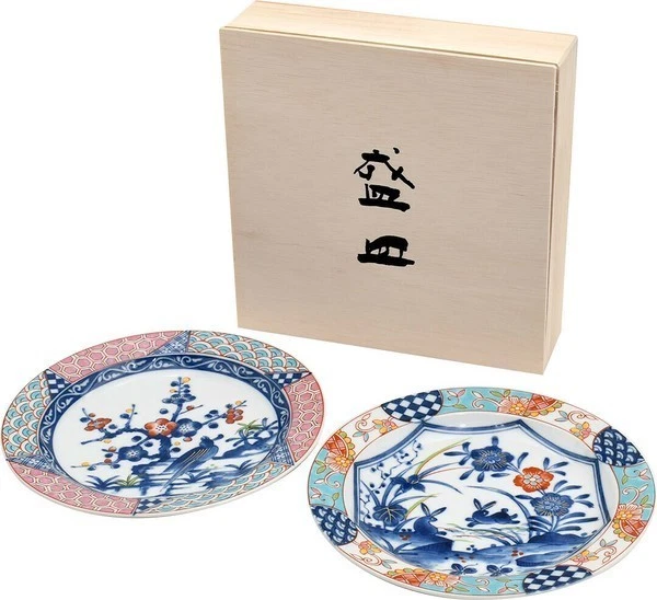 Set piatti giapponesi Mino-yaki Ware porcellana 'coniglio, uccellino'... - Immagine 1 di 1