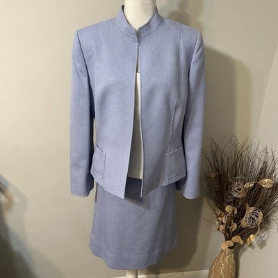 De Colección Stresa Mujeres 3 piezas Falda Traje Conjunto Chaqueta Falda sin mangas Púrpura Crema Forrada Talla 16 Foto 1 de 4