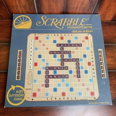 Scrabble Deluxe Turntable Board Game 1977 Selchow Righter Complete Vintage - Image 1 of 4