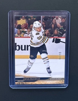 2024-25 Upper Deck David Pastrnak #258 Bruins High Gloss SN# /10 - Image 1 of 2