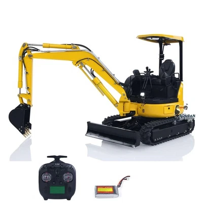 Mini LESU 1/14 RC Excavadora Hidráulica PC30 6CH Válvula Metal Excavadora Coche ST8 Radio Foto 1 de 4