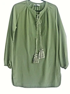 Holley Bracken tunica contadina formale cacciatore verde nappa raglan L/Slv piccola nuova senza etichette - Foto 1 di 12