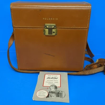 Bolso de Transporte Vintage Polaroid Compartimento Cuero Duro Modelo 309 Marrón Foto 1 de 4