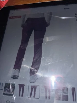 Adar Addition Scrubs For Women - Skinny Leg Cargo Drawstring Scrub Pants Wine L - Image 1 of 3