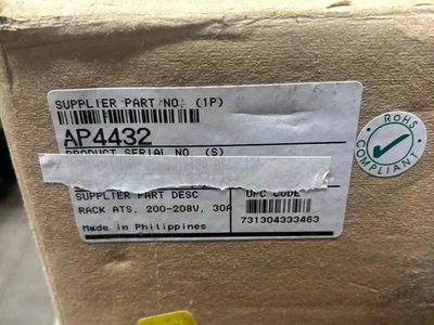 APC AP4432, RACK ATS, 200/208V, 30A Automatic Transfer Switch - Image 1 of 4