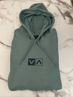 Nueva sudadera con capucha manga larga RVCA para hombre con logotipo de diseñador deportivo talla M verde mar Foto 1 de 4