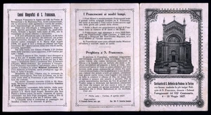 santino-holy cardSANTUARIO S.ANTONIO A TORINO-ESP.RELIQUIE S.FRANCESCO 1927 - Picture 1 of 2