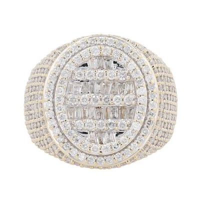 2.44ctw Baguette Diamond Cluster Statement Band Ring 10k Multi-Tone Gold Size 10 - Image 1 of 4