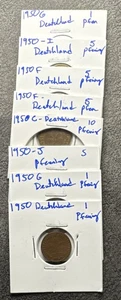 1950 Deutcheland 1,5,10 Pfenning. Tolles Ton 8 Münzen Lot. Verschiedene Prägestätten. - Bild 1 von 19