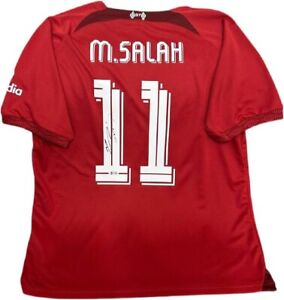 Mohamed Salah #11 Liverpool Hand Signed Red Jersey Autographed BAS COA
