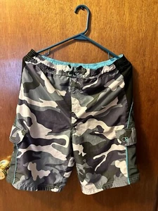 Swim Trunks, Boy's XL (14-16) Blue Camo - Picture 1 of 1