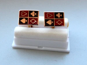 Vintage MMA UPM Cuff Links | Card Player Cuff Links Poker, Prague Museum Item - Picture 1 of 8