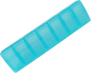 Tupperware 7-Day Pill Keeper – Sheer Blue – Divided Storage Organizer Travel - Picture 1 of 2