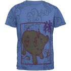 Chinese New Year Boar All Over Heather Blue Adult T-Shirt