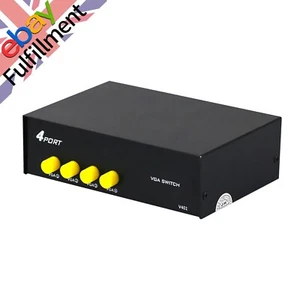 4x1 VGA Switch 4 Port VGA Switch Video Selector Switcher Box 4In 1Out VGA Switch - Picture 1 of 13
