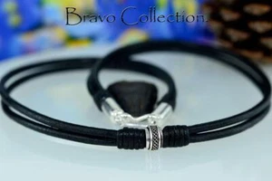 HANDMADE Genuine Sterling Silver Leather NEW Choker Men Necklace 5N-014 - Bild 1 von 5