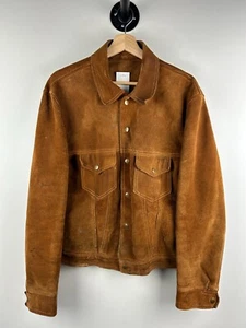 Vintage 60s Suede Brown Button Up True Vintage Jacket Size M - Picture 1 of 10