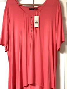 Womens Plus EVANS Peach KNIT Tunic SIZE 26/28 STRETCHY- - Picture 1 of 5
