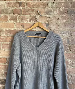 Suéter para hombre Calvin Klein Collection, talla XL, gris grueso acanalado lana Italo Z IT - Imagen 1 de 8