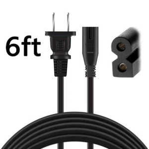 Polarized AC Power Cord 2 Prong Square Round for TV Printer Laptop PC Computer - Picture 1 of 5