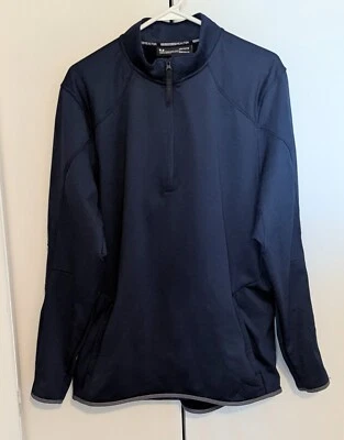Chaqueta Under Armour Cold Gear Reactor 1/4 Cremallera Para Hombre Talla L Azul Marino Pullover Foto 1 de 4
