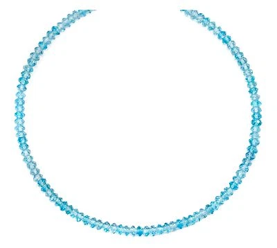 Collar facetado natural topacio azul suizo hilo oro 14k relleno 18 19 pulgadas Foto 1 de 3