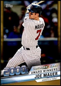 Joe Mauer 2020 Topps Decade's Best Series 2 5x7 Gold #DB-82 /10 Twins 