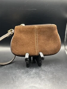 Maxx New York Brown Small Suede Wristlet Coin Purse - Picture 1 of 7