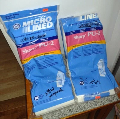 Sharp PU-2 Vacuum-Cleaner Bag's Micro Lined 15 Bags 465550 1 Bag 10 & 1 Bag of 5 - Image 1 of 3