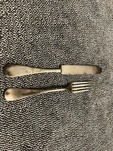 Vintage Meriden Silver Plate Co. 2er Set Buttermesser & kleine Gabel - Blumen - Bild 1 von 5
