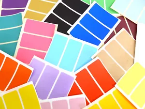 65x30 mm rechteckige Aufkleber farbig rechteckig Klebeetiketten 32 Farben - Bild 1 von 33