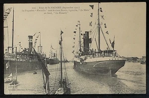 14-BARCOS Y BARCOS - FRANCIA, Fêtes de St-Nazaire (septiembre de 1907) Le Paquebot ̈Versaille - Imagen 1 de 2