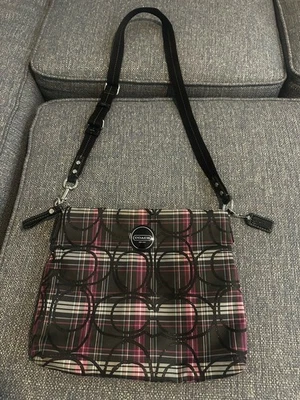 Bolso de Mano/Bolso Bandolera Coach Poppy Tartán Plaid File F17710 Excelente Estado Foto 1 de 4