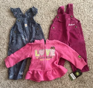 Carhartt Baby Mädchen 12 Monate Paket Denim & Cord Overall, 1 John Deere Hoodie - Bild 1 von 14