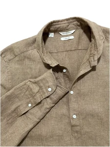 Suitsupply Herren Rugby Shirt Leinen Polokragen Popover 41/42 16/16,5 Slim Fit - Bild 1 von 8